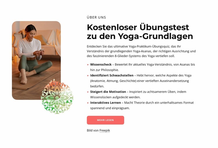 Kostenloser Übungstest zu den Yoga-Grundlagen Joomla Vorlage