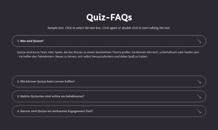 Quiz-FAQs Joomla Vorlage