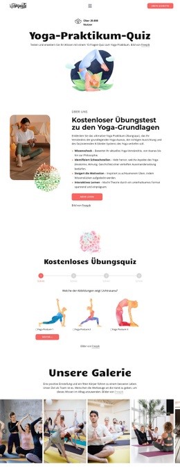 Yoga-Wissensquiz Website-Designs