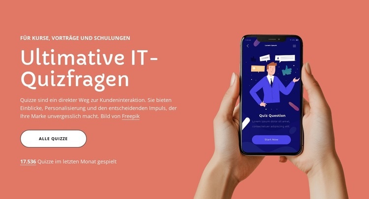 Ultimative Quizfragen Website design