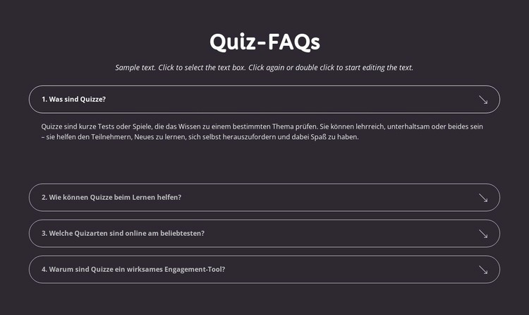 Quiz-FAQs Website design