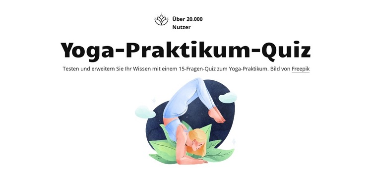 Yoga-Praktikum-Quiz Website-Vorlage