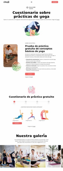 Cuestionario de conocimientos de yoga Plantillas de una página