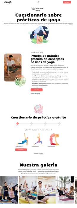 Cuestionario de conocimientos de yoga Plantillas de sitios web