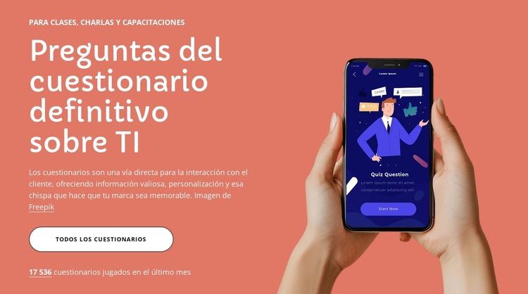 Preguntas del cuestionario definitivo Plantilla de sitio web