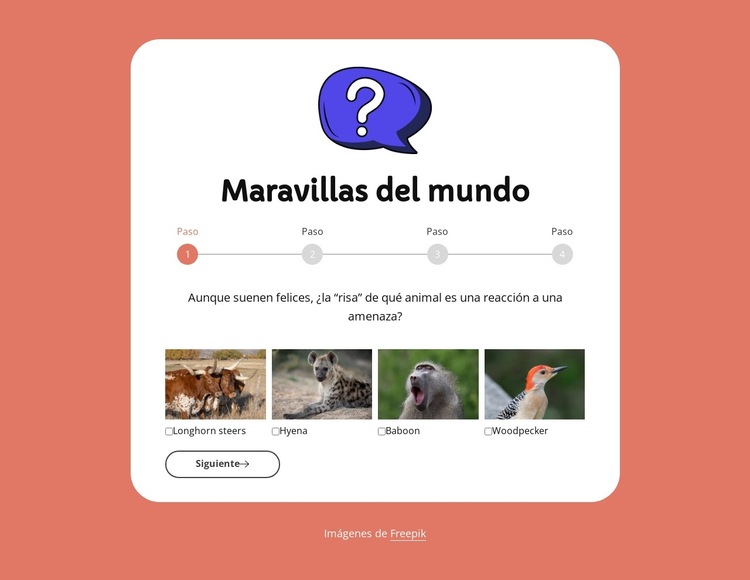 Cuestionario de geografía Plantilla de sitio web