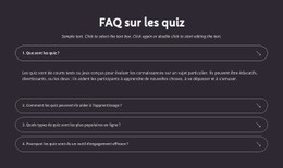 FAQ Sur Les Quiz - Maquette De Site Web Réactive