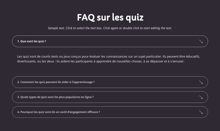 FAQ sur les quiz Modèle CSS
