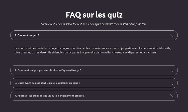 FAQ sur les quiz Modèle HTML