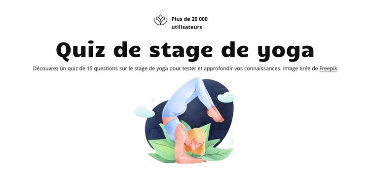 Quiz de pratique de yoga Modèle