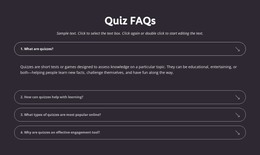 Quiz faqs - Template by Nicepage