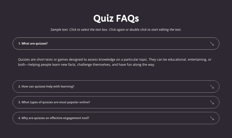 Quiz faqs HTML Template