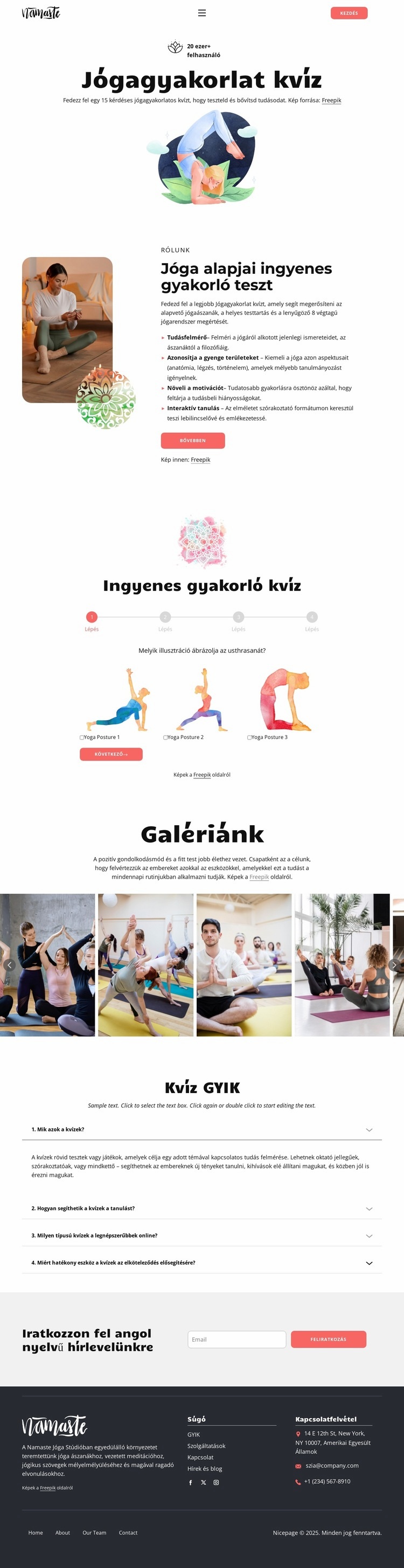 Jóga tudás kvíz Sablon