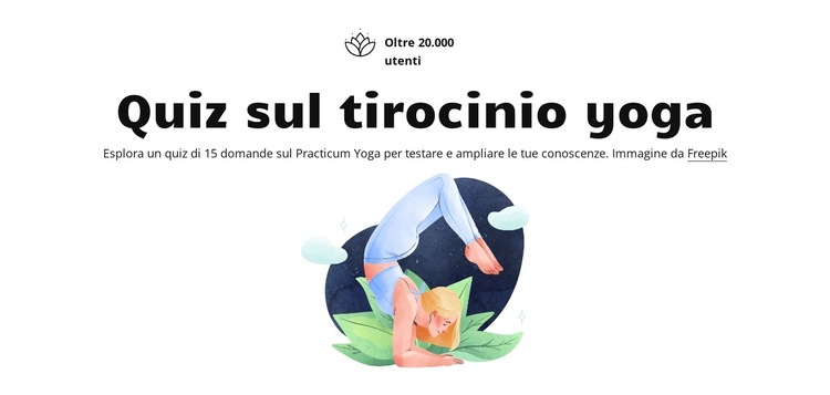 Quiz pratico di yoga Modello di sito Web