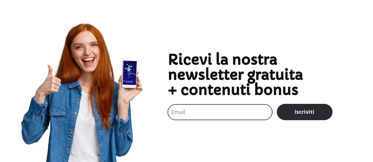 Newsletter gratuita via email Tema WordPress