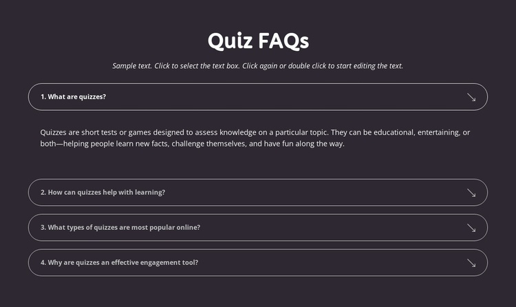 Quiz faqs Joomla Template
