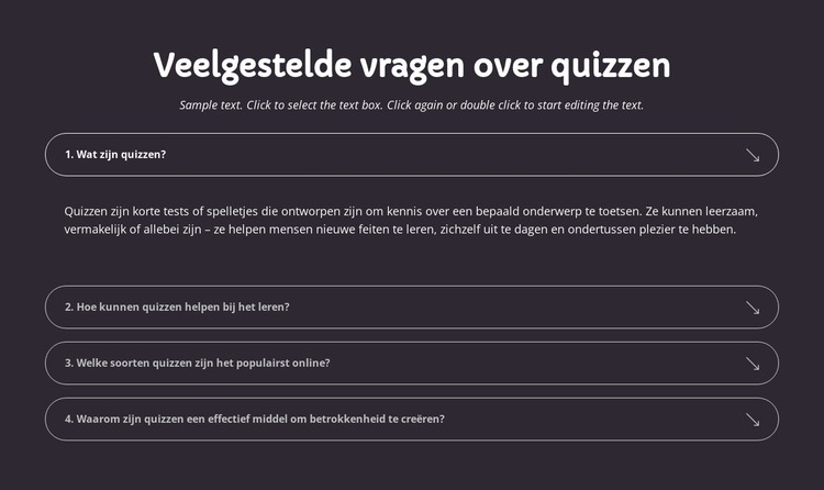 Quiz-veelgestelde vragen HTML-sjabloon