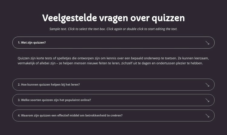 Quiz-veelgestelde vragen Website ontwerp