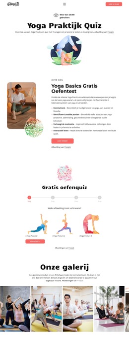 Yoga kennisquiz Website sjablonen