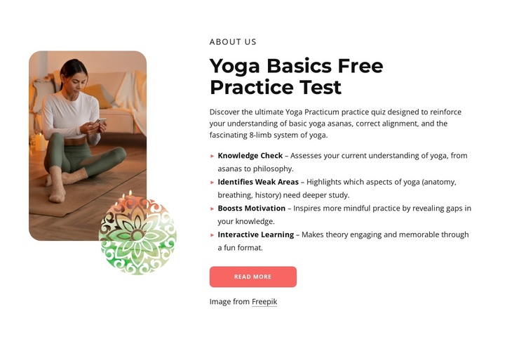 Yoga basics free practice test One Page Template