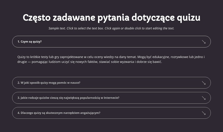 FAQ dotyczące quizu Motyw WordPress