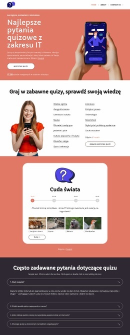 Graj w zabawne quizy Projekty witryn internetowych