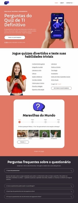 Jogue quizzes divertidos Modelos