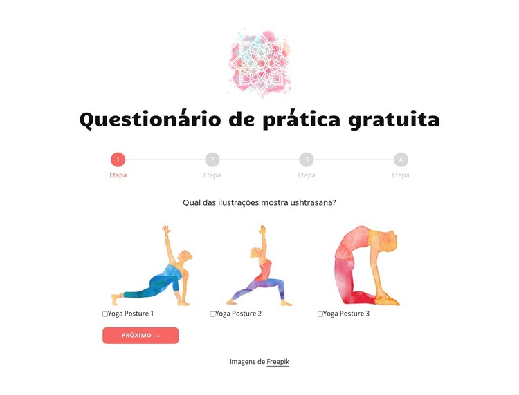 Questionário prático gratuito Modelo HTML