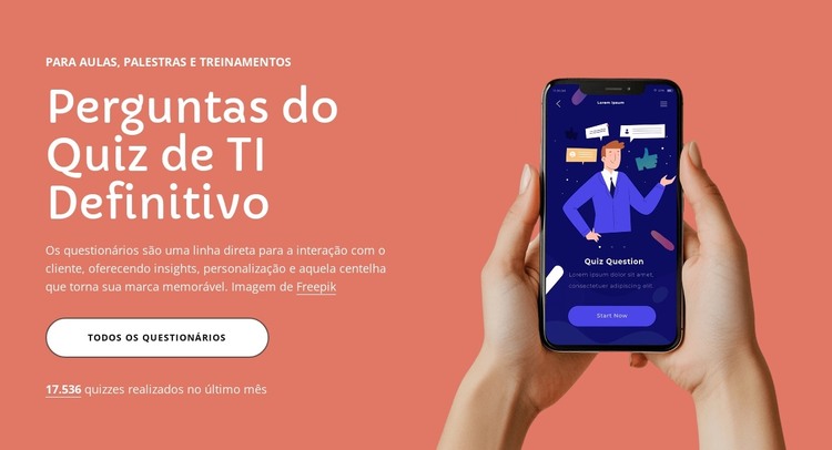 Perguntas do quiz definitivo Modelo HTML