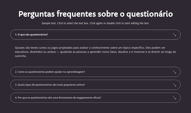 Perguntas frequentes sobre o questionário Modelo HTML5