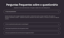 Perguntas Frequentes Sobre O Questionário Modelo De Site