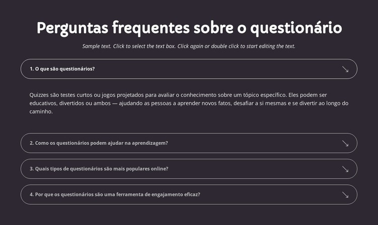 Perguntas frequentes sobre o questionário Landing Page