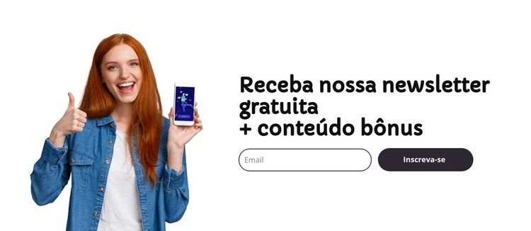 Boletim informativo gratuito por e-mail Landing Page