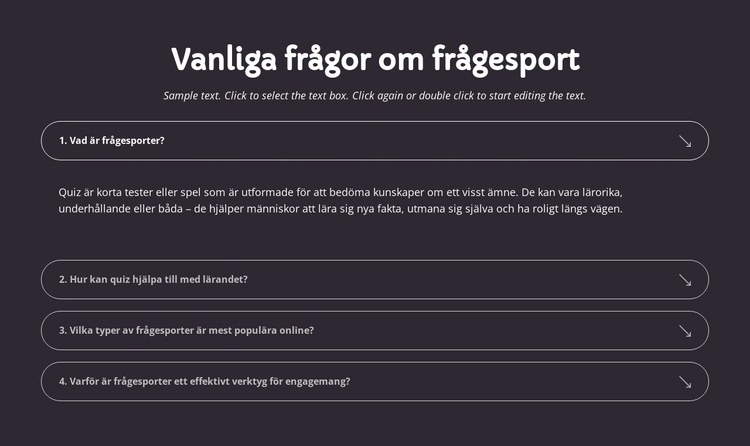 Vanliga frågor om frågesport Mall
