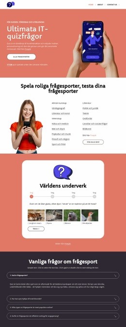Spela roliga frågesporter Webbplatsmallar