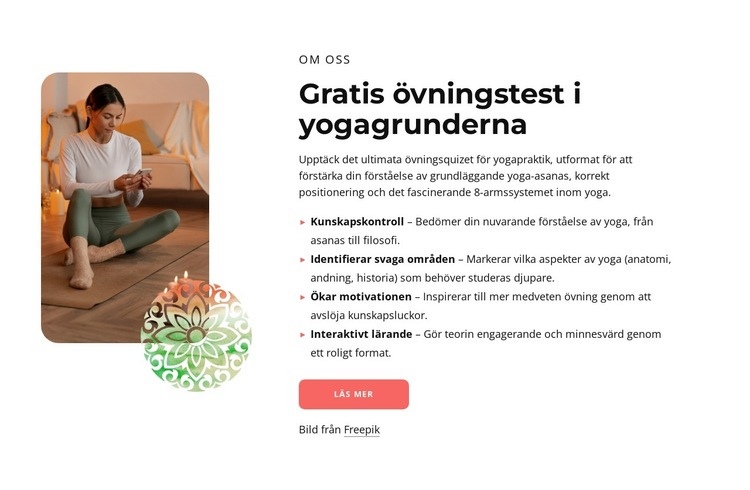 Gratis övningstest för grunderna i yoga Webbplats mall