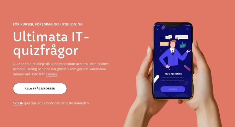 Ultimata frågesportfrågor Webbplats mall