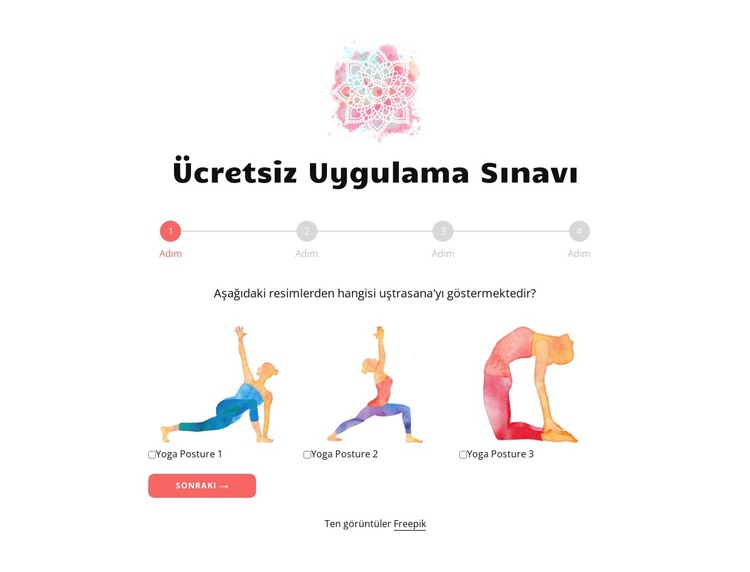Ücretsiz pratik sınavı HTML Şablonu