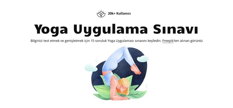 Yoga uygulama sınavı Bir Sayfa Şablonu