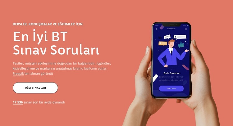En iyi sınav soruları Web Sitesi Şablonu