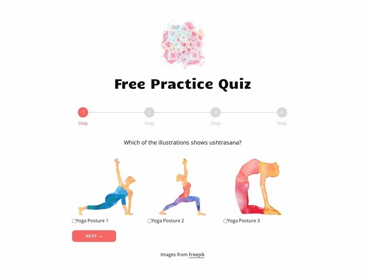 Free practice quiz Web Page Design