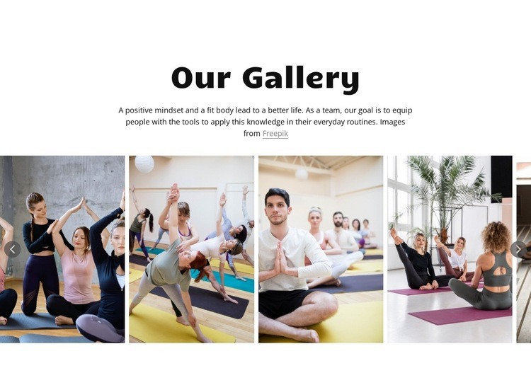 Yoga studio gallery Web Page Design