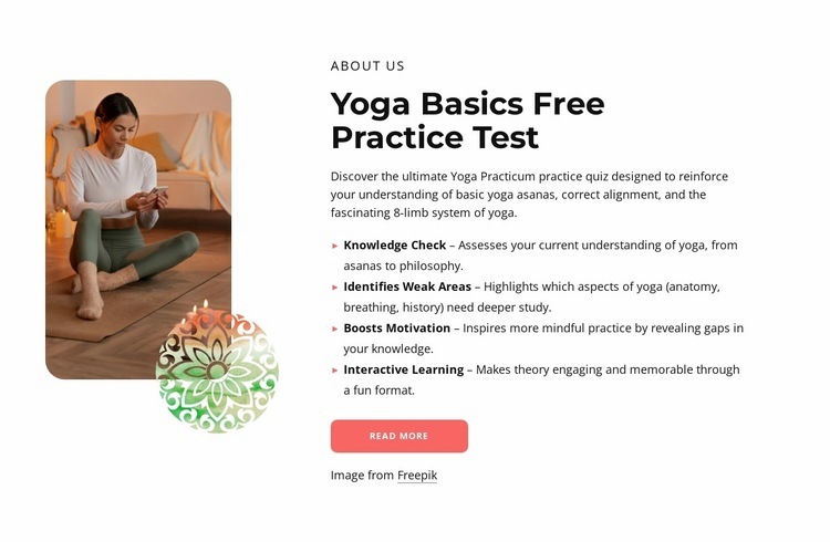 Yoga basics free practice test Web Page Design