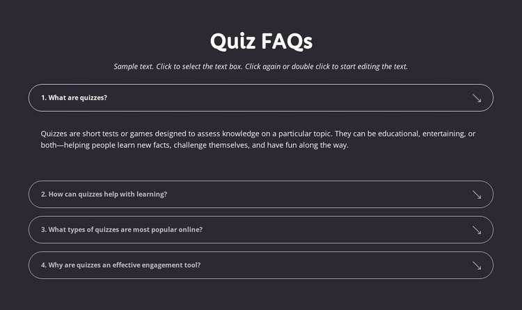 Quiz faqs Website Design