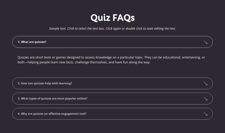 Quiz faqs WordPress Theme