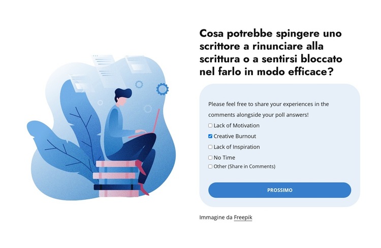 Poll for writers Modello di sito Web