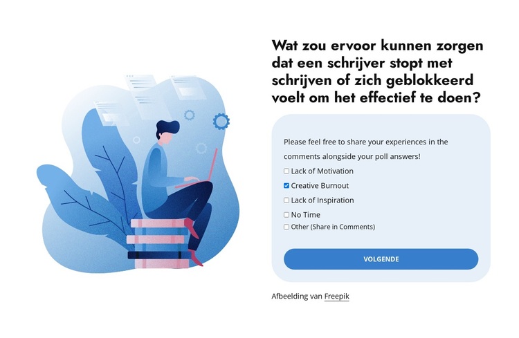 Poll for writers WordPress-thema