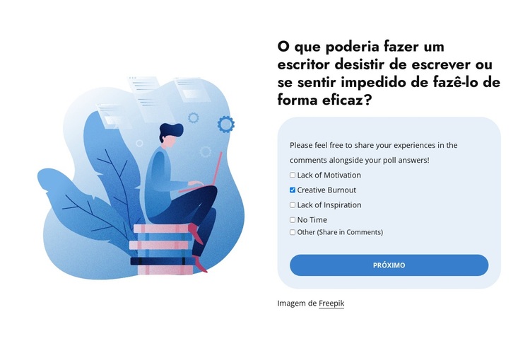 Poll for writers Tema WordPress