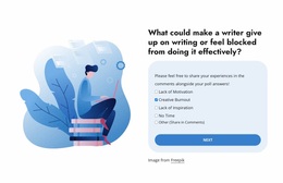 Poll For Writers - Web Design