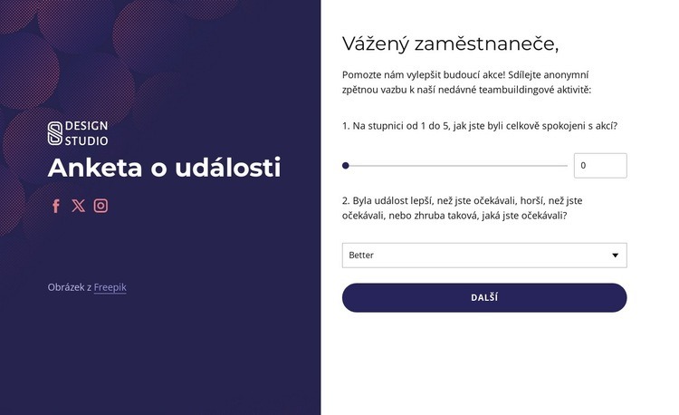Team Building feedback survey Šablona